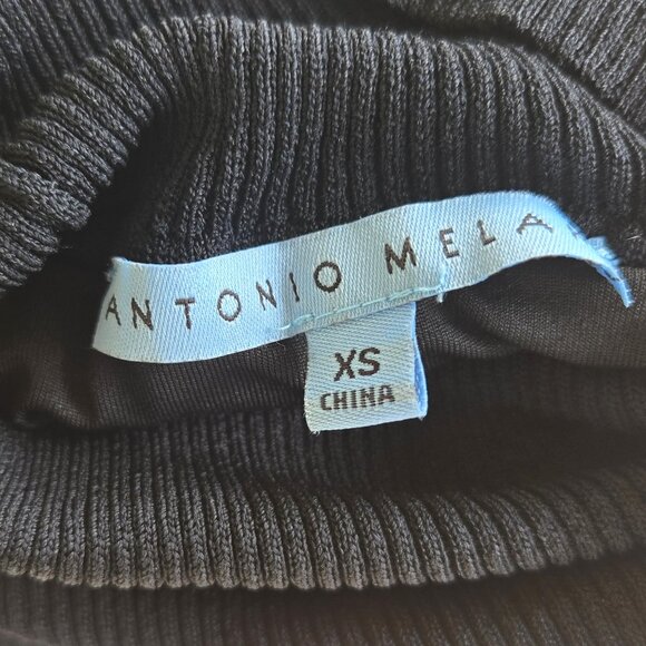 ANTONIO MELANI Black Knit Ribbed Turtleneck Dress XS - Picture 4 of 4